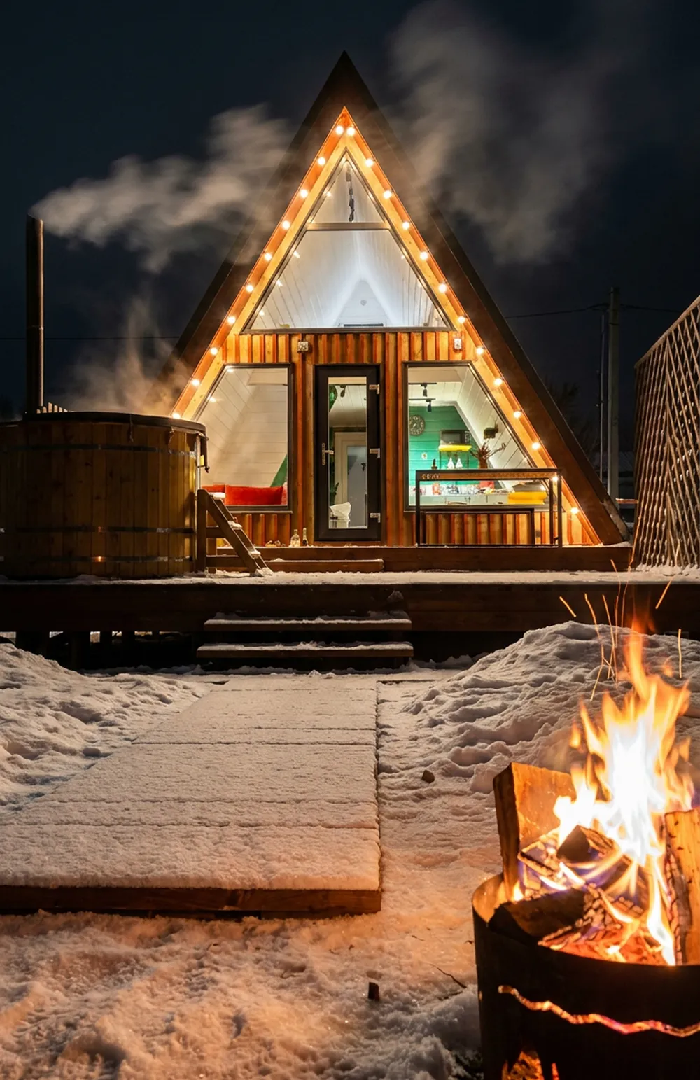 House exterior with lighting