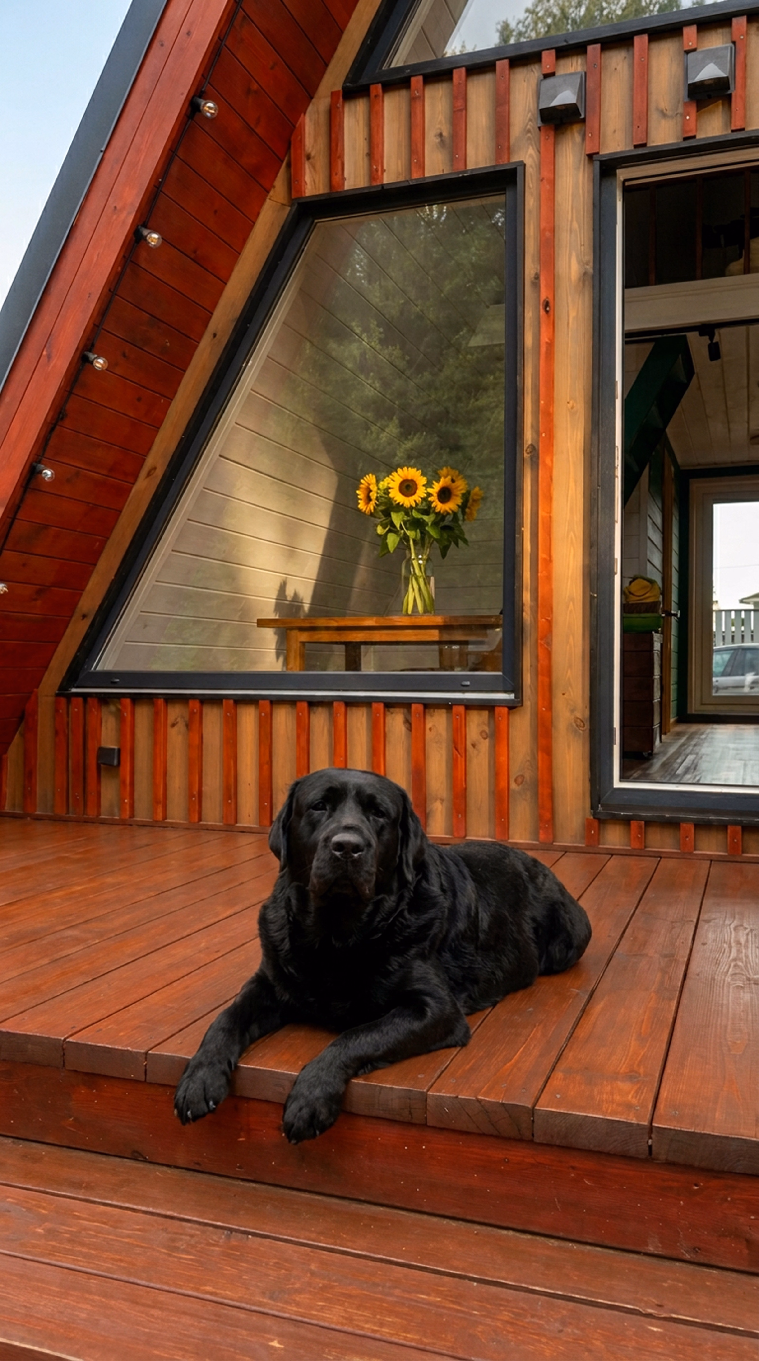 Dog on the house terrace