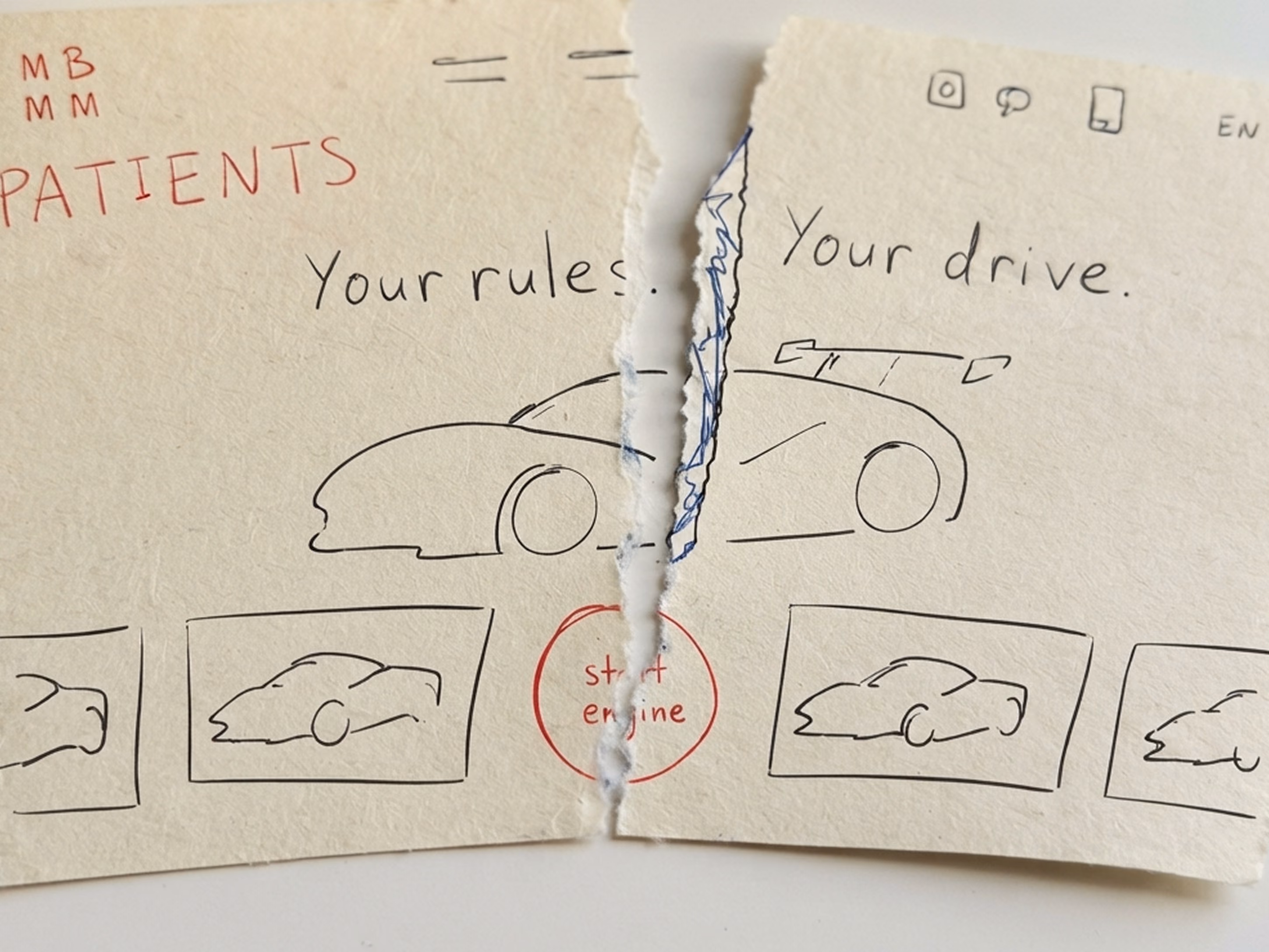 Early versions of MADE BY MAD MEN identity